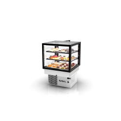 Vitrine r&eacute;frig&eacute;r&eacute;e encastrable blanche avec portes coulissantes et 2 &eacute;tag&egrave;res - DP60-50 - SAYL
