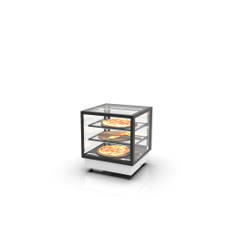 Vitrine Encastrable Chaleur S&egrave;che Blanche avec Portes Coulissantes, 2 &Eacute;tag&egrave;res - DP60-50C - SAYL