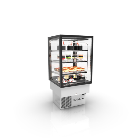 Vitrine r&eacute;frig&eacute;r&eacute;e encastrable 3 &eacute;tag&egrave;res blanche DP60-80G - SAYL