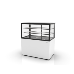 Vitrine Verticale Neutre Blanche avec Portes Coulissantes, 2 &Eacute;tag&egrave;res - IN100/50-110N - SAYL