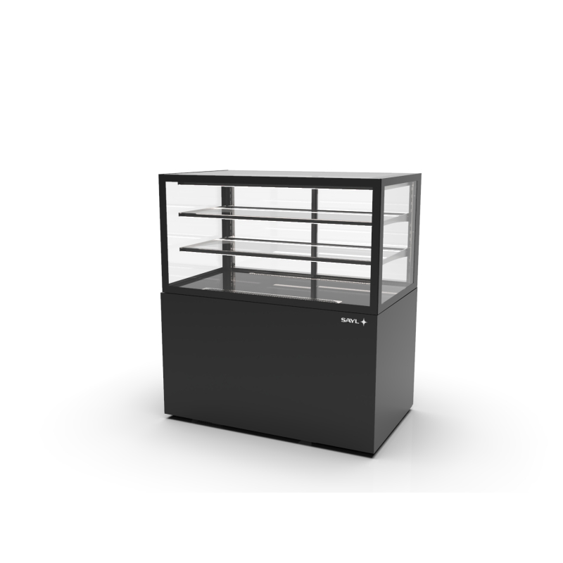Vitrine R&eacute;frig&eacute;r&eacute;e Verticale Neutre Noire avec Portes Coulissantes et 2 &Eacute;tag&egrave;res - SKU IN100/50-110N -B- - SAYL