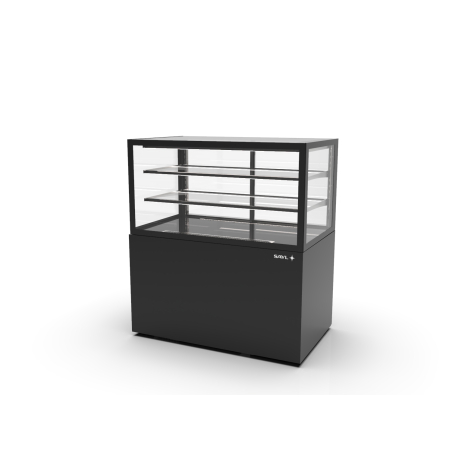 Vitrine R&eacute;frig&eacute;r&eacute;e Verticale Neutre Noire avec Portes Coulissantes et 2 &Eacute;tag&egrave;res - SKU IN100/50-110N -B- - SAYL