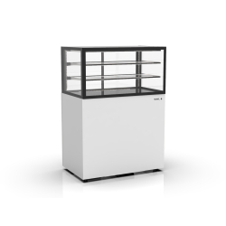 Vitrine Verticale Neutre Blanche avec Portes Coulissantes et &Eacute;tag&egrave;res R&eacute;glables - IN100/50-140N - SAYL
