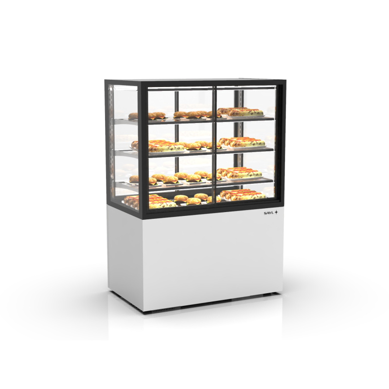 Vitrine Verticale Chaleur S&egrave;che Blanche, Portes Coulissantes, 3 &Eacute;tag&egrave;res, 600x1000x1400mm - IN100/80-140CA - SAYL