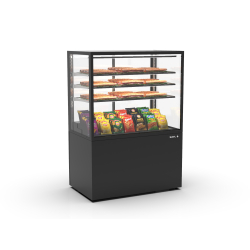 Vitrine verticale neutre portes coulissantes noires IN100/80-140N -B- - SAYL