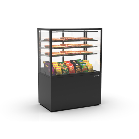Vitrine verticale neutre portes coulissantes noires IN100/80-140N -B- - SAYL