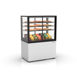 Vitrine verticale neutre blanche avec 3 &eacute;tag&egrave;res r&eacute;glables - IN100/80-140NA - SAYL