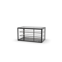 Vitrine Neutre Blanche IN100-50N avec Portes Coulissantes et 2 &Eacute;tag&egrave;res R&eacute;glables - SAYL