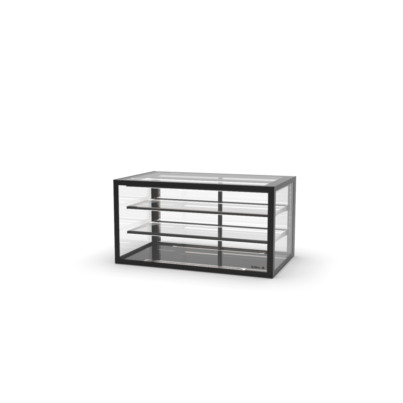 Vitrine Neutre Blanche IN100-50N avec Portes Coulissantes et 2 &Eacute;tag&egrave;res R&eacute;glables - SAYL
