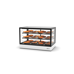 Vitrine Chauffante S&egrave;che Blanche avec Portes Coulissantes et 2 &Eacute;tag&egrave;res - IN100-60C - SAYL