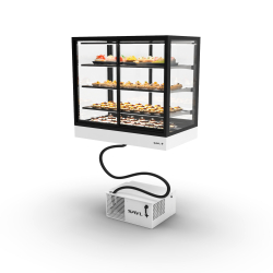 Vitrine R&eacute;frig&eacute;r&eacute;e IN100-90RA Blanche avec T&eacute;l&eacute;commande, Portes Coulissantes, 3 &Eacute;tag&egrave;res R&eacute;glables - SAYL