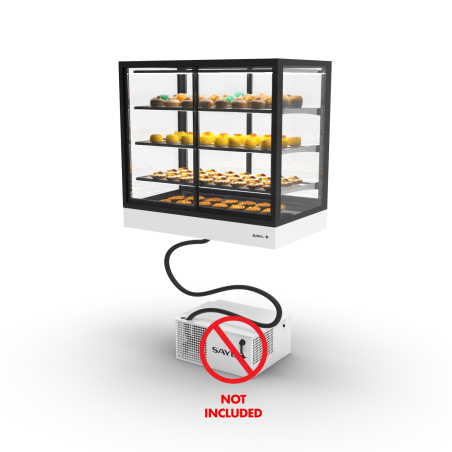 Vitrine r&eacute;frig&eacute;r&eacute;e &agrave; unit&eacute; d&eacute;port&eacute;e blanche 90 cm avec 3 &eacute;tag&egrave;res - IN100-90RAZ - SAYL