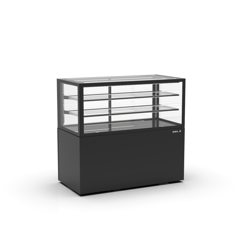 Vitrine verticale neutre noire avec portes coulissantes IN120/50-110N -B- - SAYL