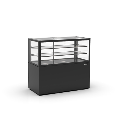 Vitrine verticale neutre noire avec portes coulissantes IN120/50-110N -B- - SAYL