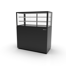 Vitrine verticale neutre noire avec portes coulissantes IN120/50-140N -B- - SAYL