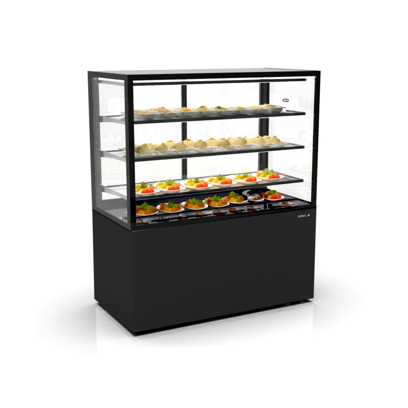 Vitrine verticale chauffante IN120/80-140C -B- couleur noire - SAYL