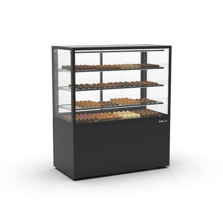 Vitrine r&eacute;frig&eacute;r&eacute;e verticale noire contr&ocirc;le humidit&eacute; 3 &eacute;tag&egrave;res - IN120/80-140H -B- - SAYL