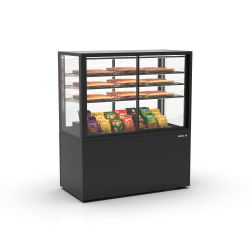 Vitrine verticale neutre noire avec 3 &eacute;tag&egrave;res r&eacute;glables - IN120/80-140NA -B- - SAYL