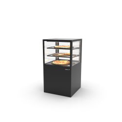 Vitrine verticale chauffante noire IN60/50-110C -B- avec 2 &eacute;tag&egrave;res - SAYL