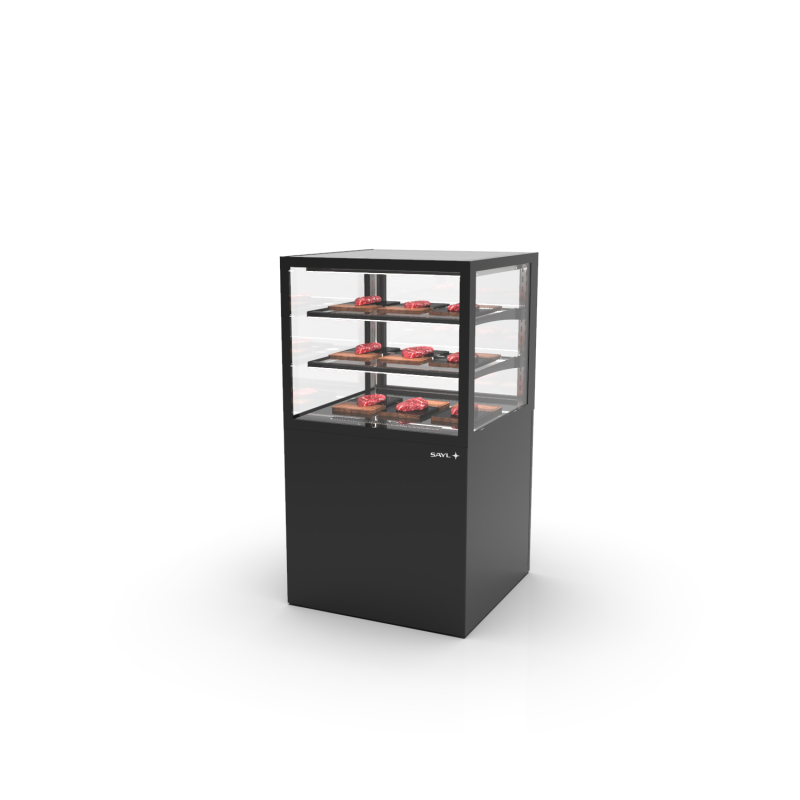 Vitrine R&eacute;frig&eacute;r&eacute;e Verticale avec Contr&ocirc;le d'Humidit&eacute; Noir IN60/50-110H -B- - SAYL
