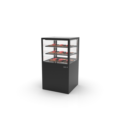 Vitrine R&eacute;frig&eacute;r&eacute;e Verticale avec Contr&ocirc;le d'Humidit&eacute; Noir IN60/50-110H -B- - SAYL