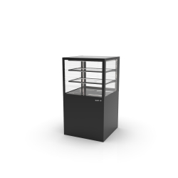 Vitrine verticale neutre noire avec 2 &eacute;tag&egrave;res r&eacute;glables - IN60/50-110N -B- - SAYL