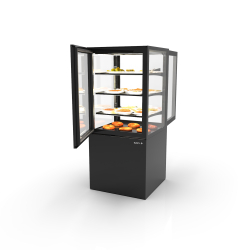 Vitrine verticale &agrave; chaleur s&egrave;che noire avec 3 &eacute;tag&egrave;res - IN60/80-140CA -B- - SAYL