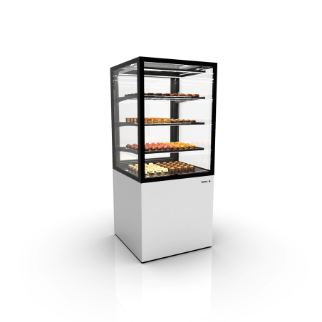 Vitrine r&eacute;frig&eacute;r&eacute;e verticale, contr&ocirc;le d'humidit&eacute;, 3 &eacute;tag&egrave;res, Blanche, IN60/80-140H - SAYL