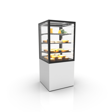 Vitrine r&eacute;frig&eacute;r&eacute;e verticale, contr&ocirc;le d'humidit&eacute;, 3 &eacute;tag&egrave;res, Blanche, IN60/80-140H - SAYL