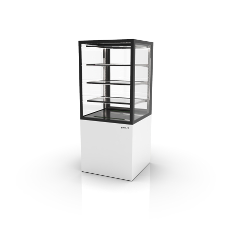 Vitrine verticale neutre blanche 3 &eacute;tag&egrave;res r&eacute;glables - IN60/80-140N - SAYL