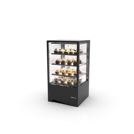 Vitrine r&eacute;frig&eacute;r&eacute;e noire avec portes arri&egrave;re IN60-115 -B- - SAYL