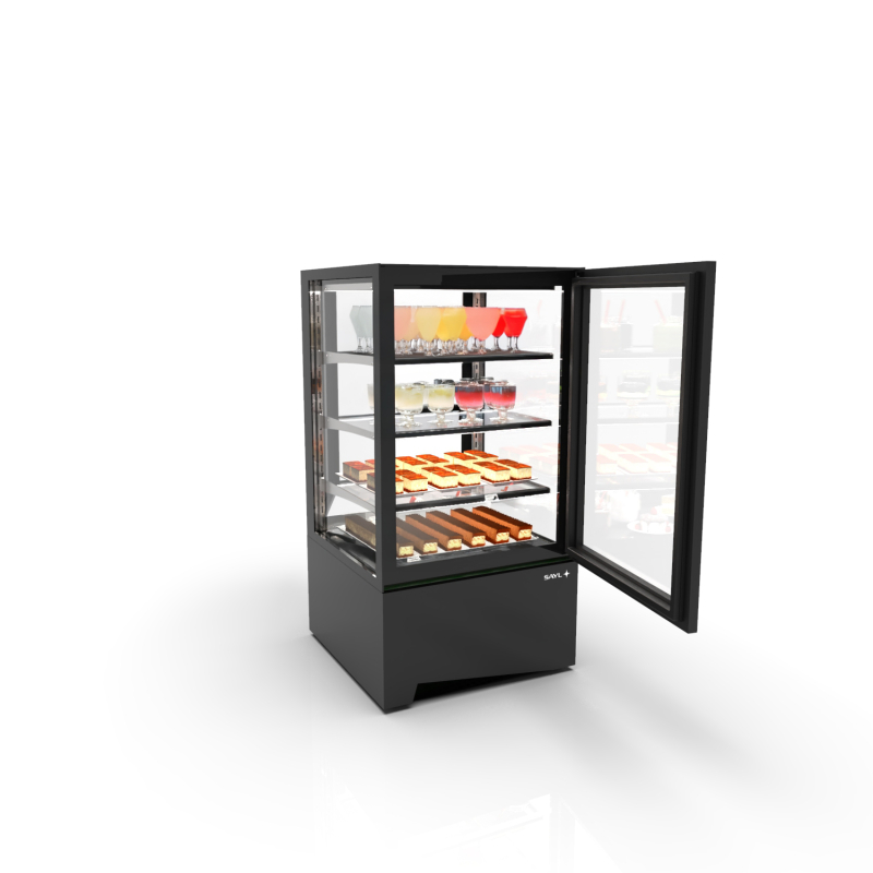 Vitrine r&eacute;frig&eacute;r&eacute;e 115cm blanche avec portes coulissantes IN60-115A - SAYL