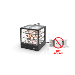 Vitrine r&eacute;frig&eacute;r&eacute;e noire d&eacute;port&eacute;e avec portes coulissantes et 2 &eacute;tag&egrave;res - IN60-60RZ -B- - SAYL