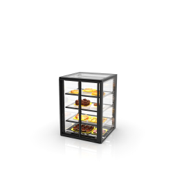 Vitrine neutre blanche 3 &eacute;tag&egrave;res r&eacute;glables (IN60-80NA) - SAYL