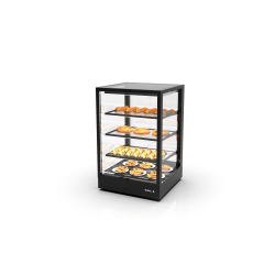 Vitrine chauffante s&egrave;che noire, portes coulissantes, 3 &eacute;tag&egrave;res - IN60-90C -B- SAYL
