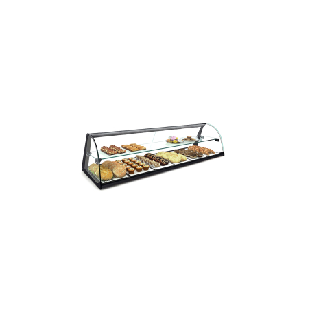 Vitrine de boulangerie neutre noire avec portes coulissantes E26 - SAYL
