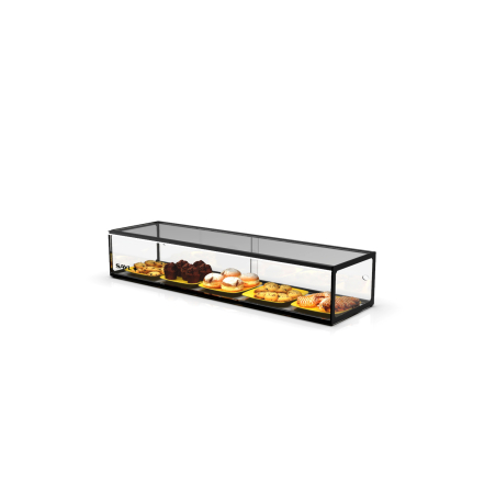 Vitrine de Boulangerie Neutre Noire EP20B, Portes Coulissantes Arri&egrave;re - SAYL