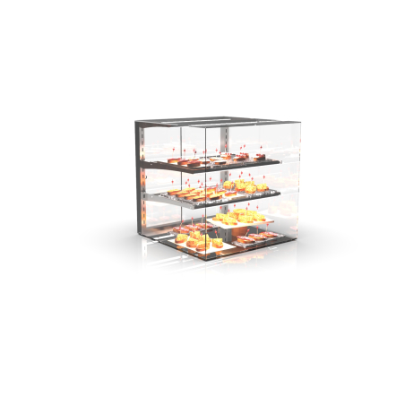 Vitrine Boulangerie Neutre Noire Portes Coulissantes Arri&egrave;re EPV60 - SAYL