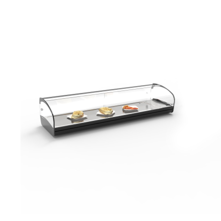 Vitrine Neutre R&eacute;glable Noire avec Portes Coulissantes Arri&egrave;re SK6-NE - SAYL