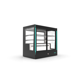 Vitrine r&eacute;frig&eacute;r&eacute;e semi-murale Noire &Eacute;clairage RGB 2 &Eacute;tag&egrave;res - CPAK-RAA - SAYL
