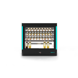Vitrine r&eacute;frig&eacute;r&eacute;e semi-murale noire avec &eacute;clairage RGB et portes coulissantes CPAK-RAC-W - SAYL