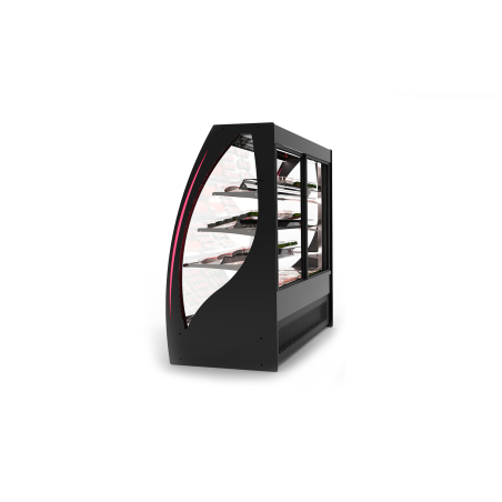 Vitrine r&eacute;frig&eacute;r&eacute;e semi-murale noire avec &eacute;clairage RGB - PAK-CAC - SAYL
