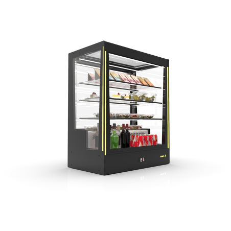 Vitrine r&eacute;frig&eacute;r&eacute;e semi-murale noire RGB 3 &eacute;tag&egrave;res - PAK-RAC - SAYL