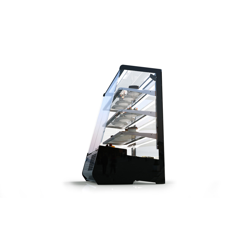 Vitrine R&eacute;frig&eacute;r&eacute;e Noire TW avec Portes Coulissantes et 3 &Eacute;tag&egrave;res R&eacute;glables - SAYL