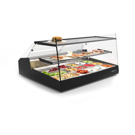 Vitrine r&eacute;frig&eacute;r&eacute;e statique LM10 pour viande et poisson, noire - SAYL