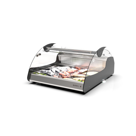 Vitrine r&eacute;frig&eacute;r&eacute;e statique pour viande et poisson VX2-N noire - SAYL