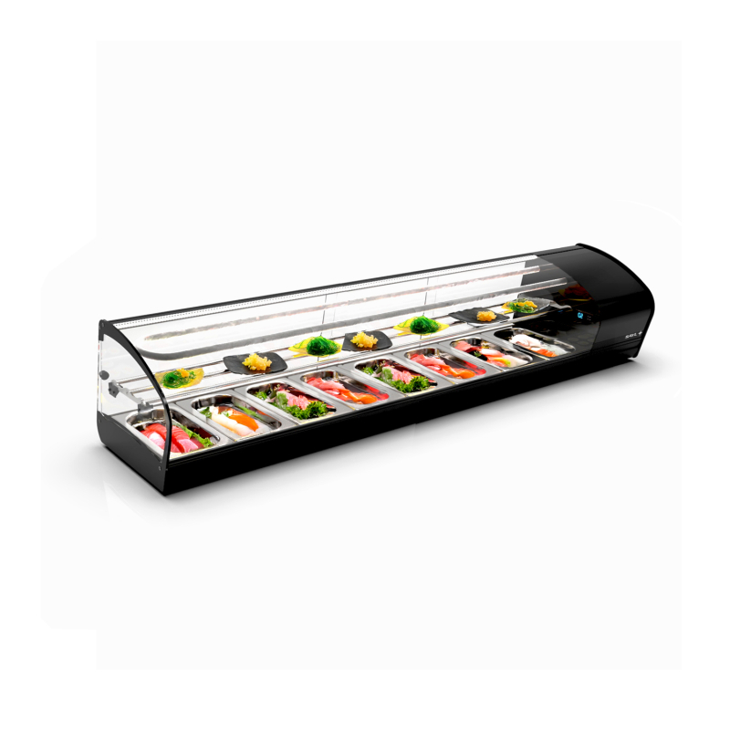 Vitrine r&eacute;frig&eacute;r&eacute;e statique double SK28S pour couvercles Noire - SAYL