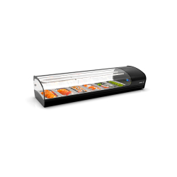 Vitrine r&eacute;frig&eacute;r&eacute;e statique double pour sushis noire portes coulissantes SK6S - SAYL