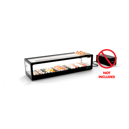 Vitrine r&eacute;frig&eacute;r&eacute;e statique double sushis noire VTLG6SGZP - SAYL