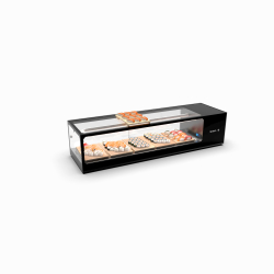 Vitrine r&eacute;frig&eacute;r&eacute;e statique double pour sushis noire VTLG6SP - SAYL
